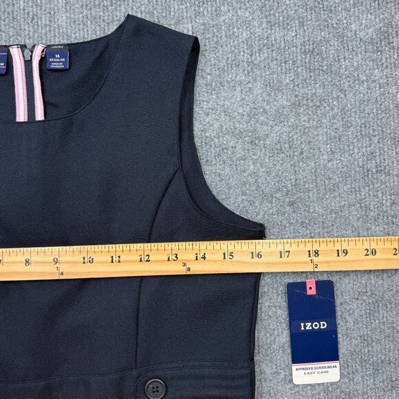 IZOD Approved Schoolwear Sleeveless Jumper Dress Uniform Girls 14 Navy Blue NEW - Picture 10 of 12
